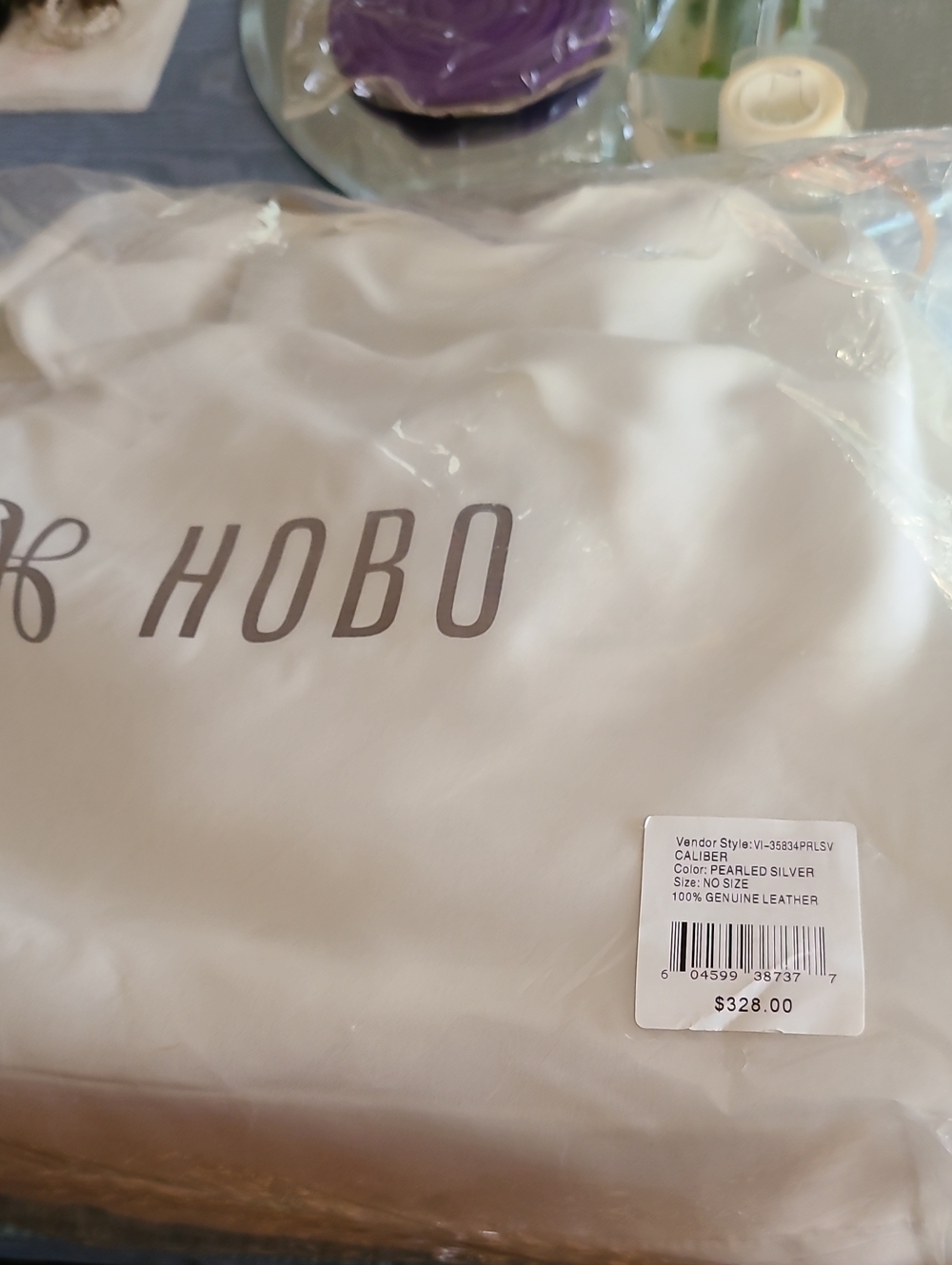 HOBO Genuine Leather Tote Bag in Pearled Silver